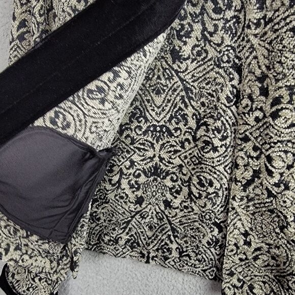 Coldwater Creek Jacket Blazer Womens L Jacquard Vintage Velvet Trim Regencycore - Picture 8 of 16